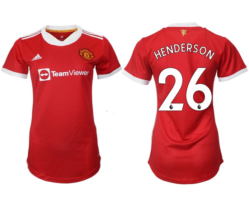 Women 2021-2022 Club Manchester United home aaa version red #26 Soccer Jerseys